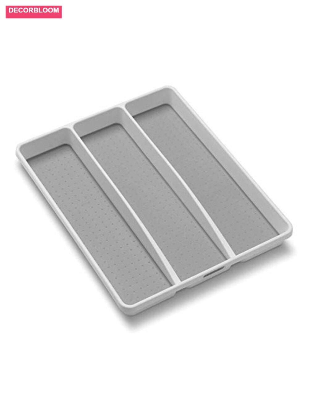 3 Compartment Utensil Organizer Tray BPA-Free Plastic Drawer Storage